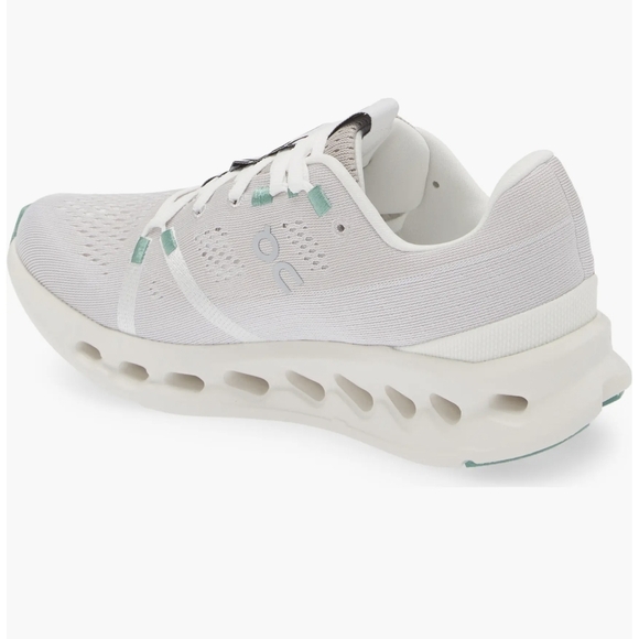 On Running Women's White and Green Running Shoes - Picture 2 of 11